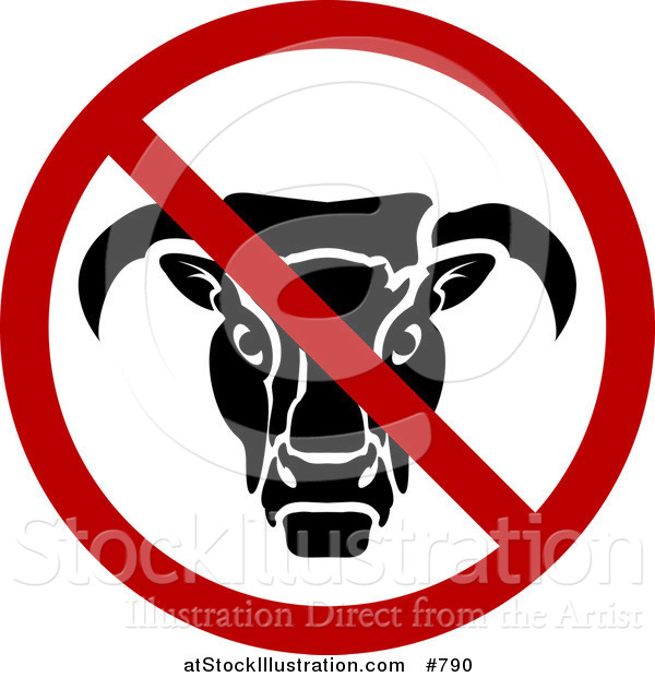Vector Illustration of a No Bull Sign