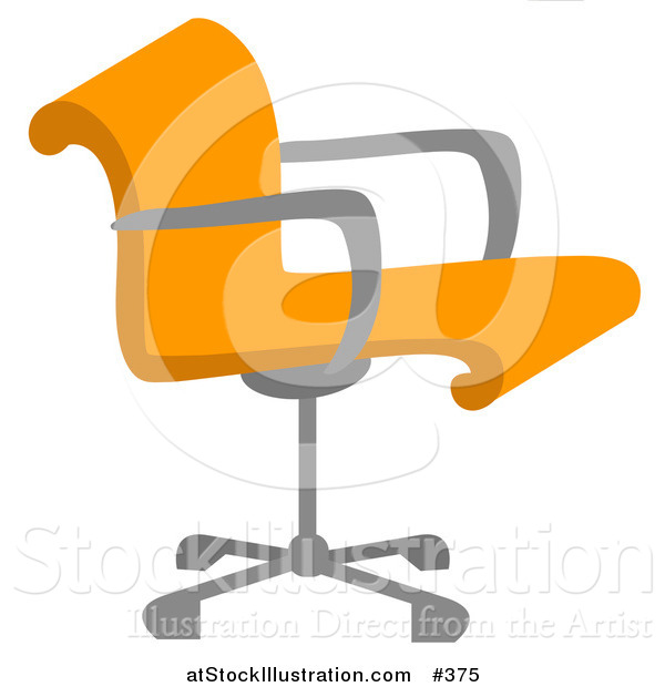 Vector Illustration of a Orange Desk Chair