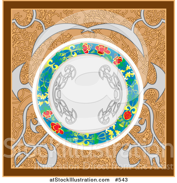 Vector Illustration of a Patterned Background with a Circular Center