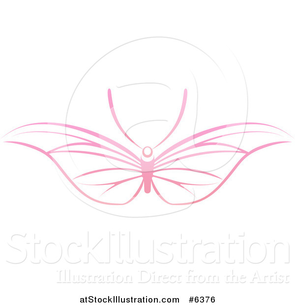 Vector Illustration of a Pink Butterfly with Wide Wings