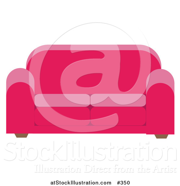 Vector Illustration of a Pink Loveseat Couch