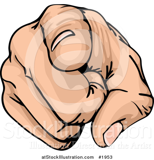 Vector Illustration of a Pointing Hand