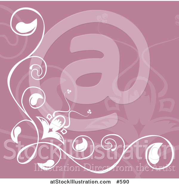 Vector Illustration of a Purple and White Floral Background