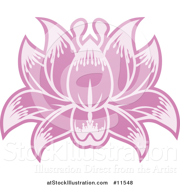 Vector Illustration of a Purple Blooming Flower