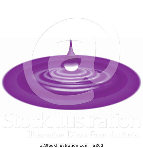 Vector Illustration of a Purple Waterdrop and Ripples