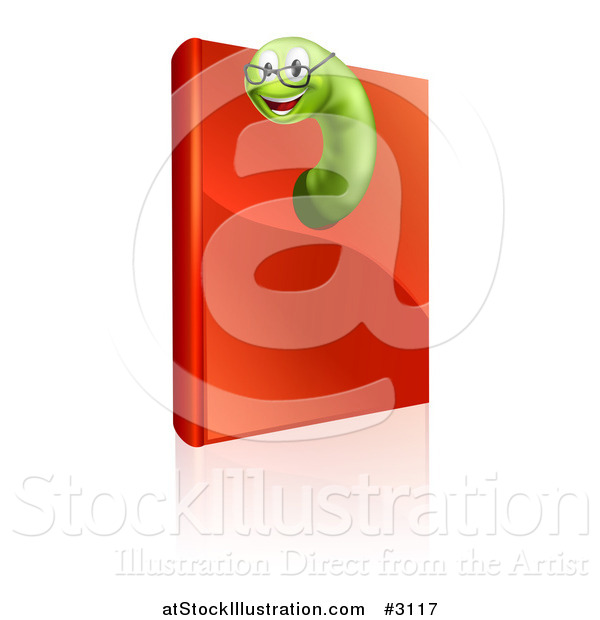 Vector Illustration of a Red Book with a Reflection