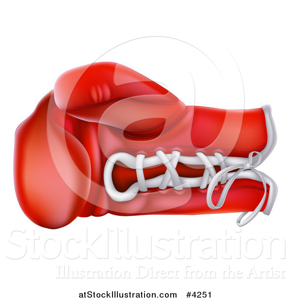 Vector Illustration of a Red Boxing Glove with Laces