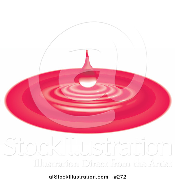 Vector Illustration of a Red Waterdrop and Ripples