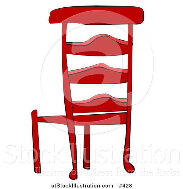 Vector Illustration of a Red Wooden Chair