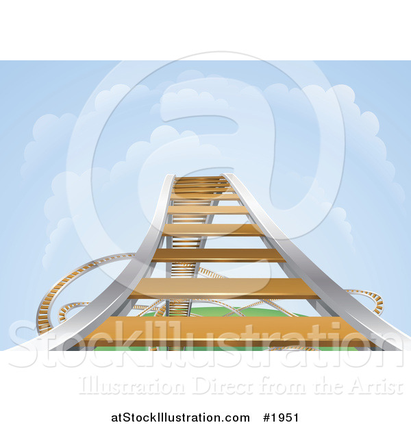 Vector Illustration of a Rising Roller Coaster