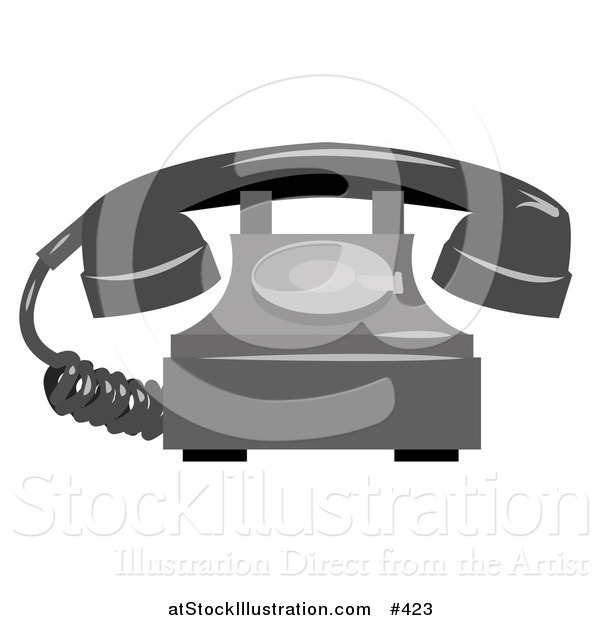 Vector Illustration of a Rotary Landline Telephone