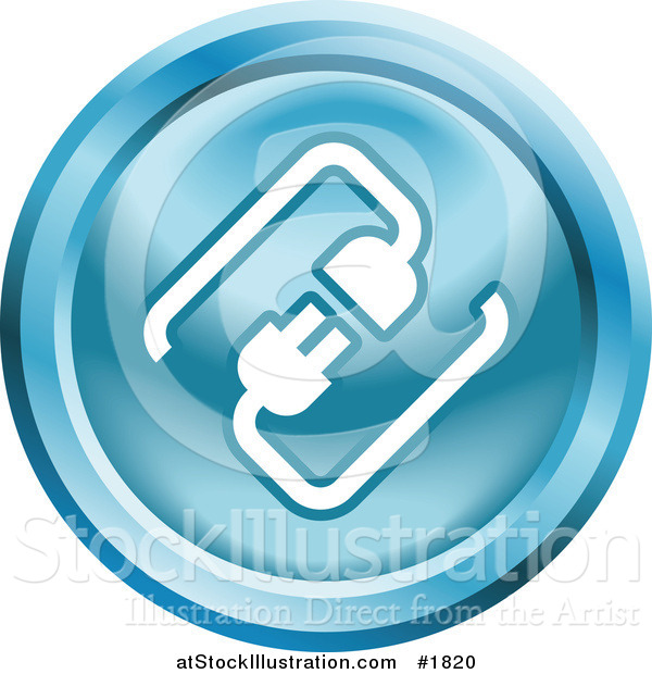 Vector Illustration of a Round Blue and White Cable Connection App Icon