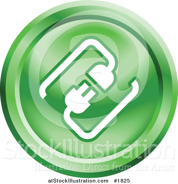 Vector Illustration of a Round Green and White Cable Connection App Icon