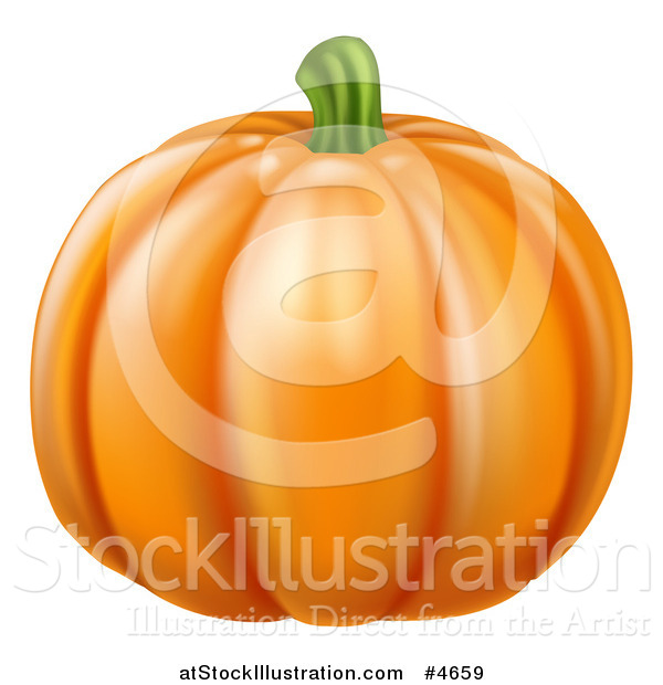 Vector Illustration of a Round Orange Pumpkin