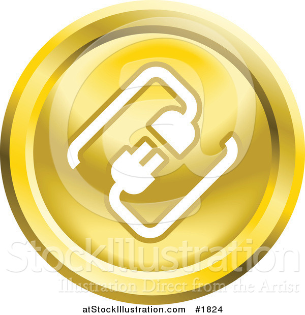 Vector Illustration of a Round Yellow and White Cable Connection App Icon