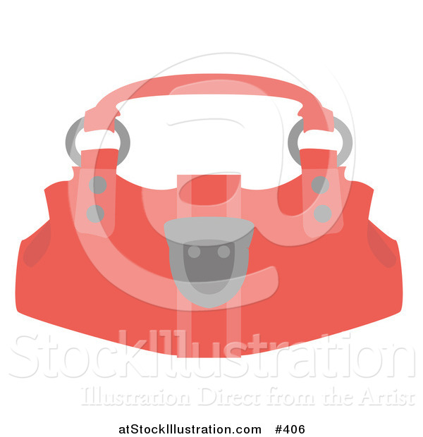 Vector Illustration of a Salmon Pink Purse