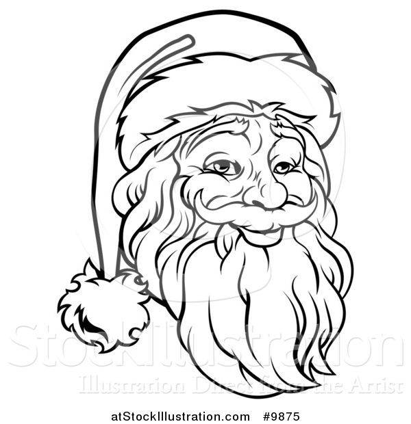 Vector Illustration of a Santa Claus Face