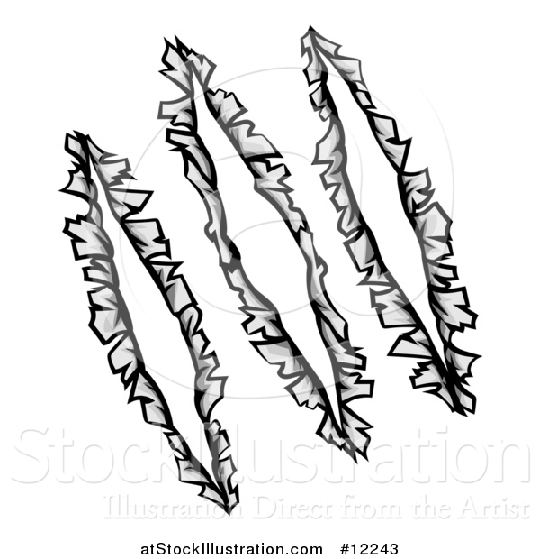 Vector Illustration of a Scratched Tears in Metal