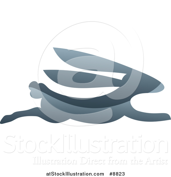 Vector Illustration of a Shiny Bunny Rabbit Running