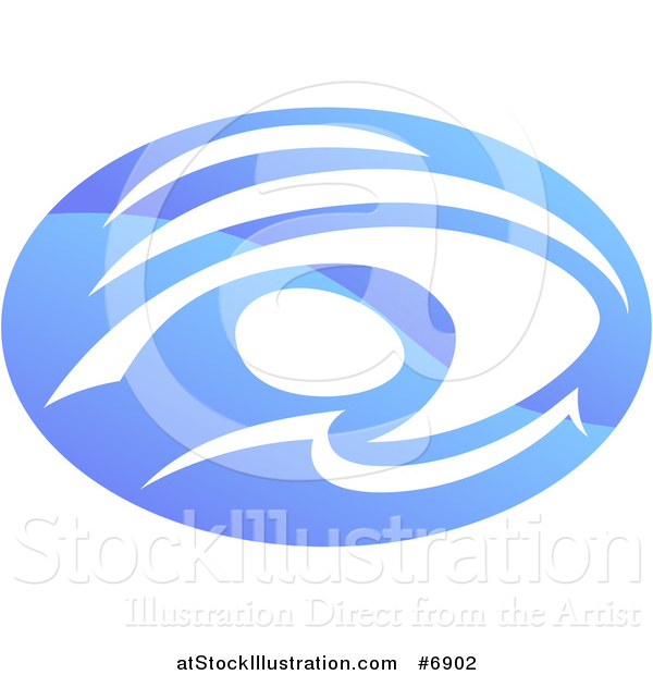 Vector Illustration of a Shiny Gradient Blue Abstract Swimmer Doing the Butterfly in Waves