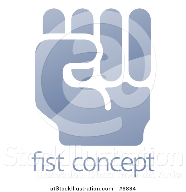 Vector Illustration of a Shiny Gradient Fisted Hand over Sample Text