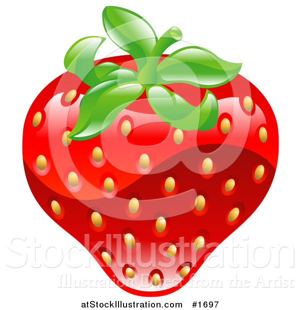 Vector Illustration of a Shiny Organic Strawberry