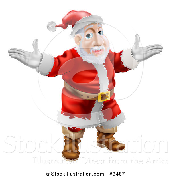 Vector Illustration of a Shrugging Santa