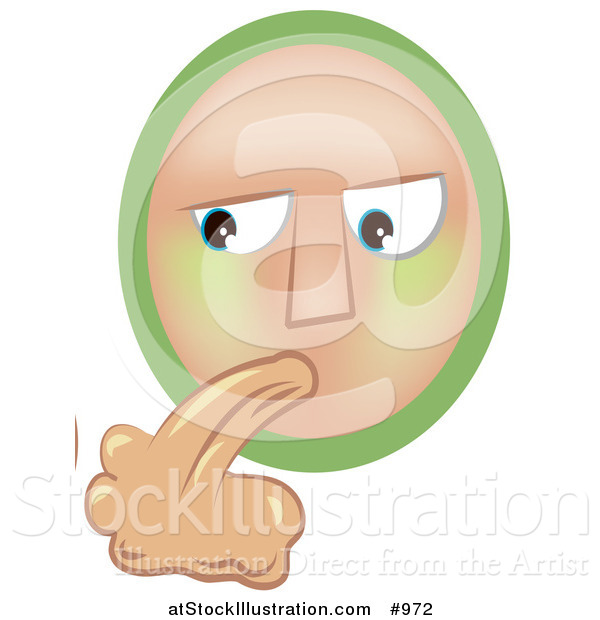 Vector Illustration of a Sick Emoticon Puking - Tan Version