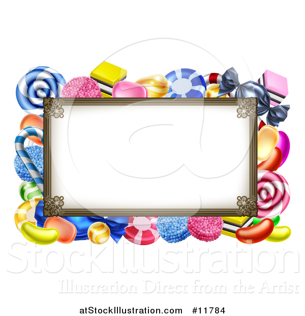 Vector Illustration of a Sign or Border of Candy