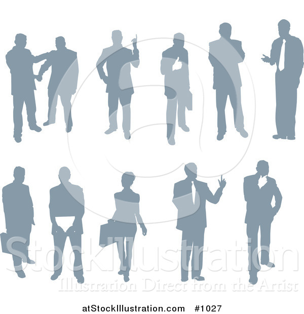Vector Illustration of a Silhouetted Business People Collection Version 5