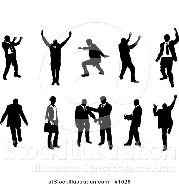 Vector Illustration of a Silhouetted Business People Collection Version 6