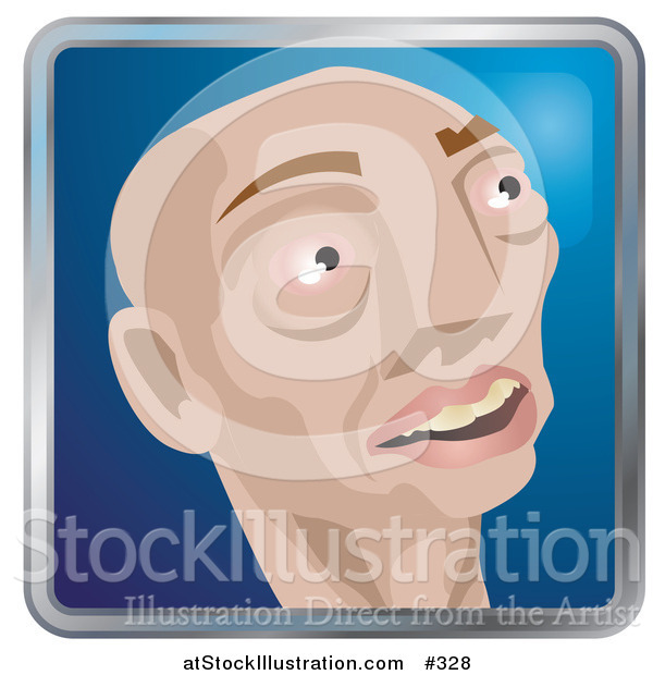 Vector Illustration of a Skinny Bald Caucasian Man
