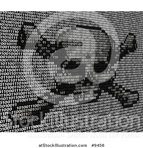 Vector Illustration of a Skull and Crossbones Made of Binary Code