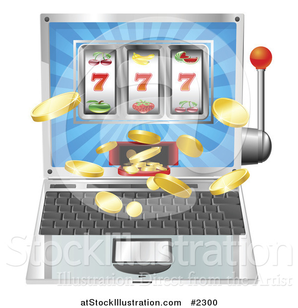 Vector Illustration of a Slot Machine Laptop