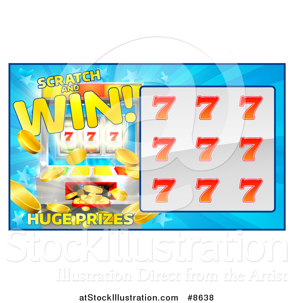 Vector Illustration of a Slot Machine Lottery Instant Scratch and Win Scratchcard Design