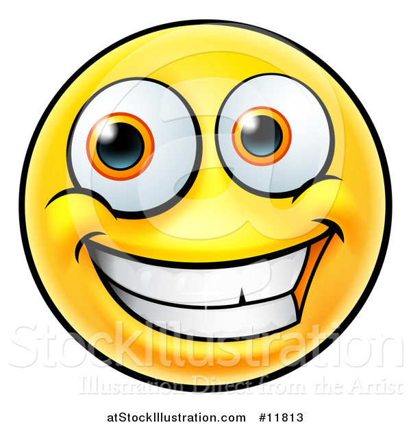 Vector Illustration of a Smiling Happy Emoji Emoticon