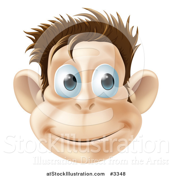 Vector Illustration of a Smiling Monkey Face