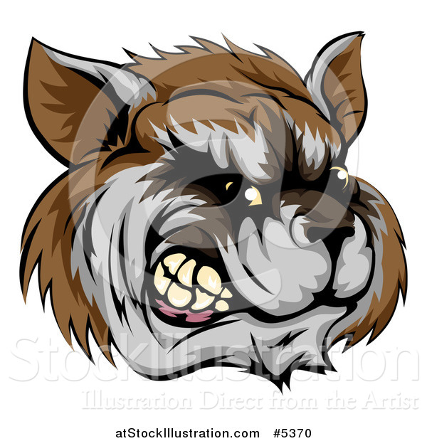 Vector Illustration of a Snarling Aggressive Raccoon Mascot Head