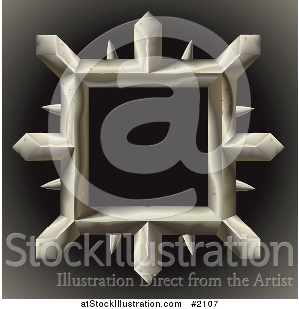 Vector Illustration of a Spiked Metal Frame on Gradient Black