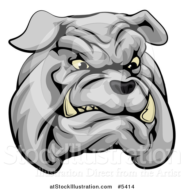 Vector Illustration of a Sports Bulldog Mascot Face