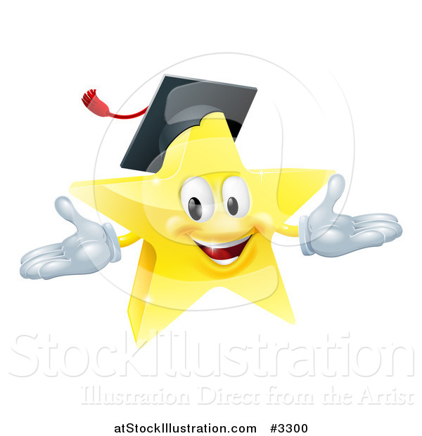 Vector Illustration of a Star Graduate Mascot