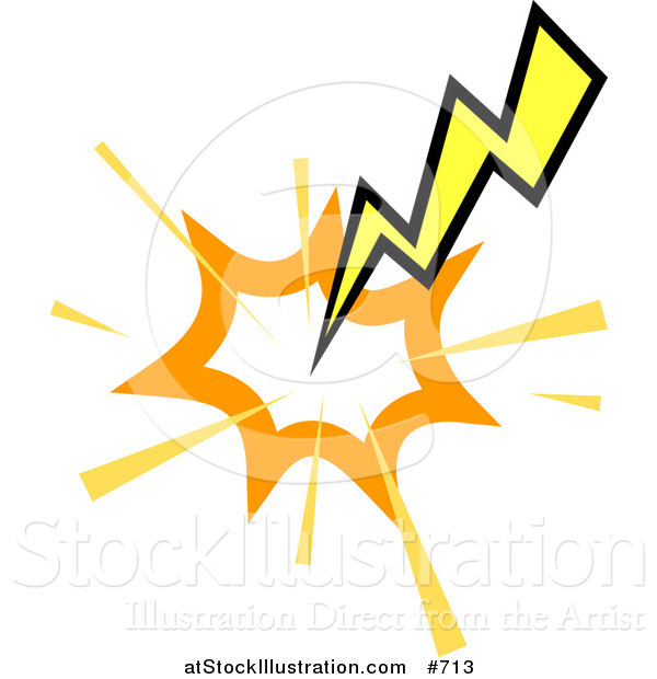 Vector Illustration of a Striking Lightning Bolt