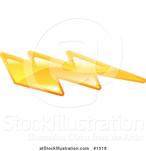 Vector Illustration of a Striking Yellow Lightning Bolt