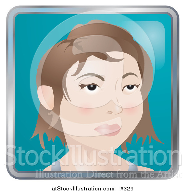 Vector Illustration of a Stylish Young Woman with Short Hair