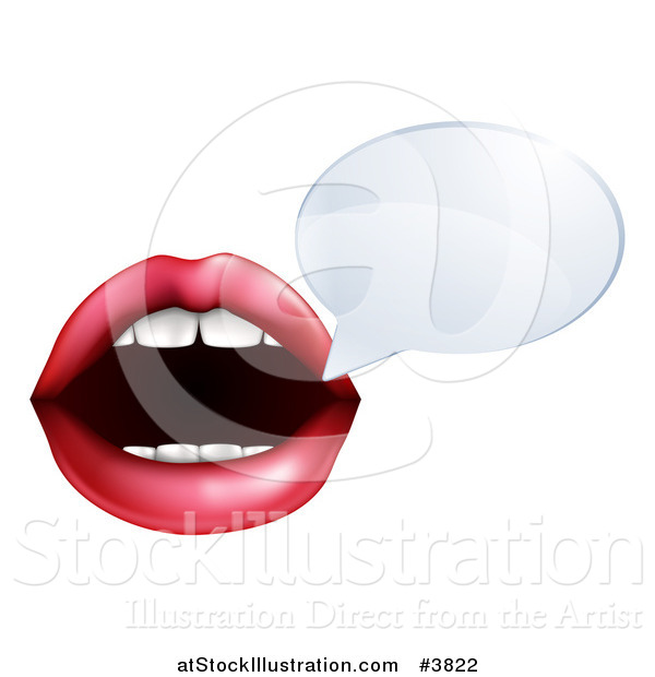 Vector Illustration of a Talking Mouth with a Speech Bubble