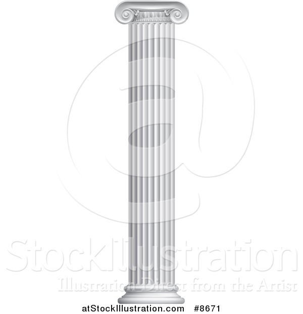 Vector Illustration of a Tall Greek or Roman Column Pillar