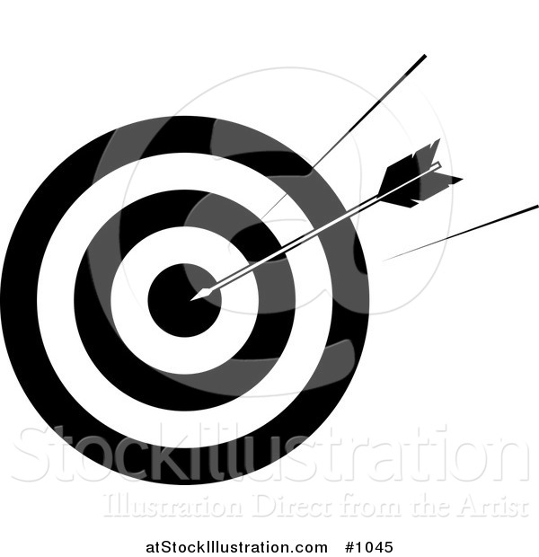 Vector Illustration of a Target During Shooting Practice, Symbolizing, Precision, Ambition and Goals