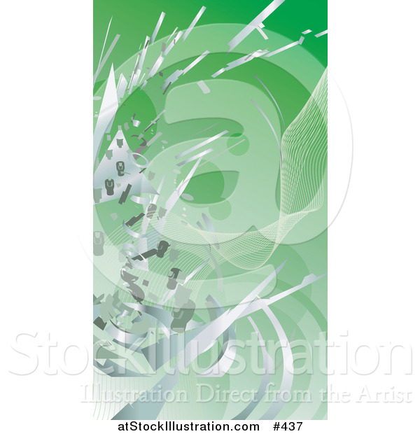 Vector Illustration of a Technology Mess in Green