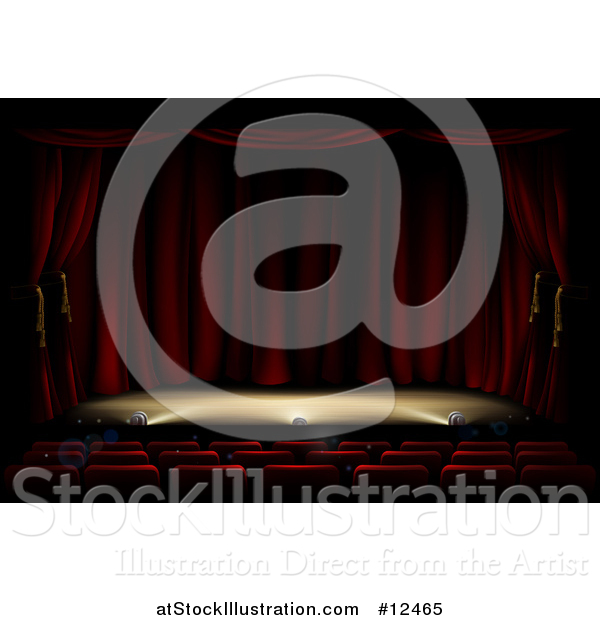 Vector Illustration of a Theater Stage with Foot Lighting