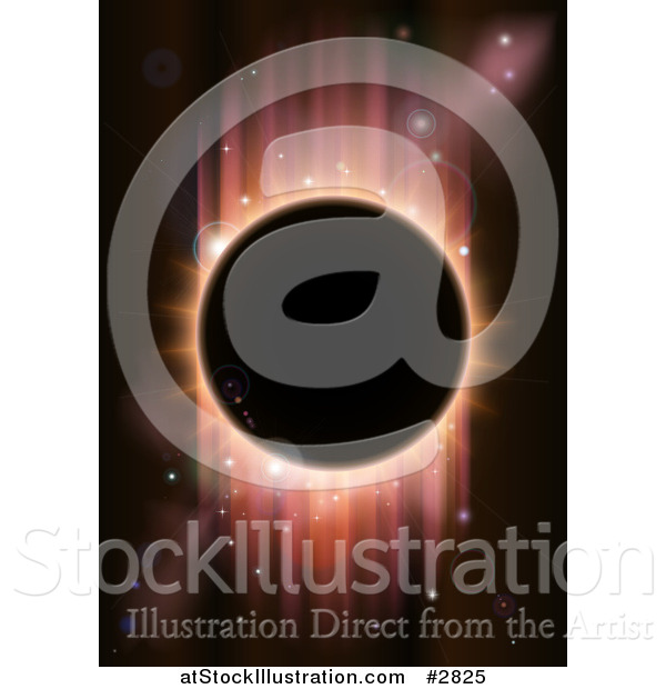 Vector Illustration of a Total Eclipse with Red Light on Black